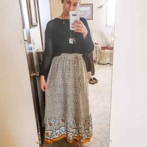 Floral women's maxi skirt